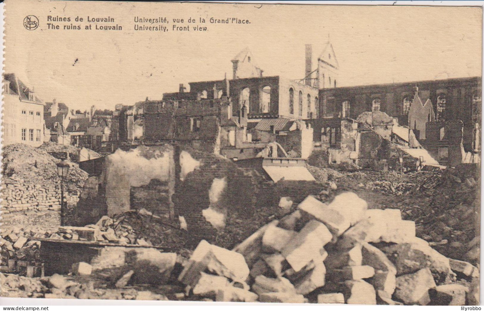 BELGIUM - Ruines De Louvain. University Front View.   VG Postmark 1928 To UK - Guerre 1914-18