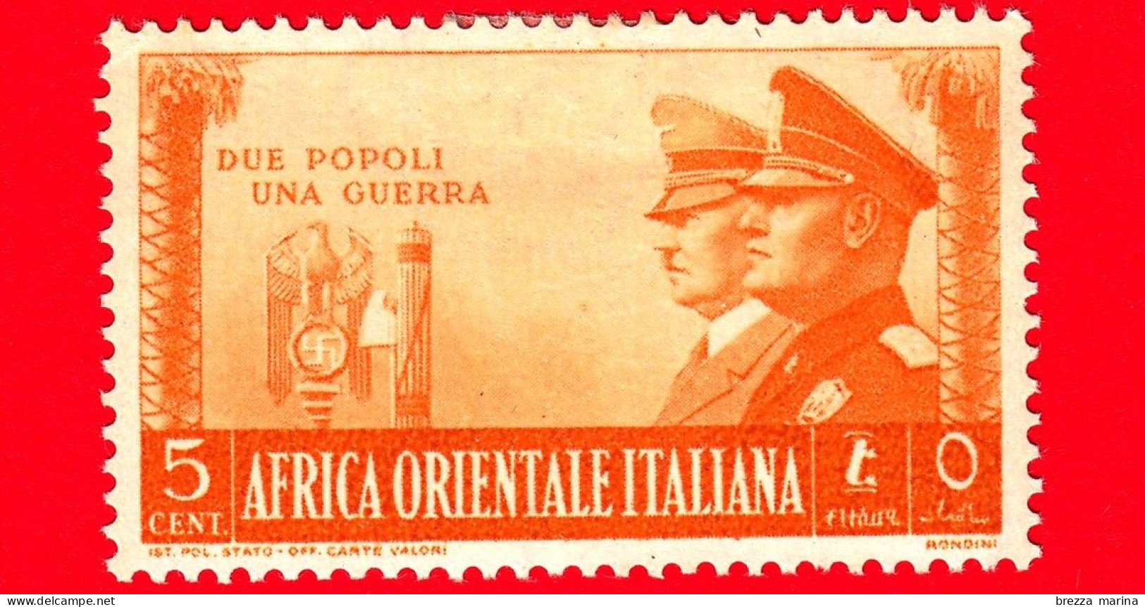 Nuovo - ML - ITALIA - AOI - 1941 - Alleanza Italo-tedesca - Hitler E Mussolini - Stemmi - Due Popoli, Una Guerra - 1 - Afrique Orientale Italienne