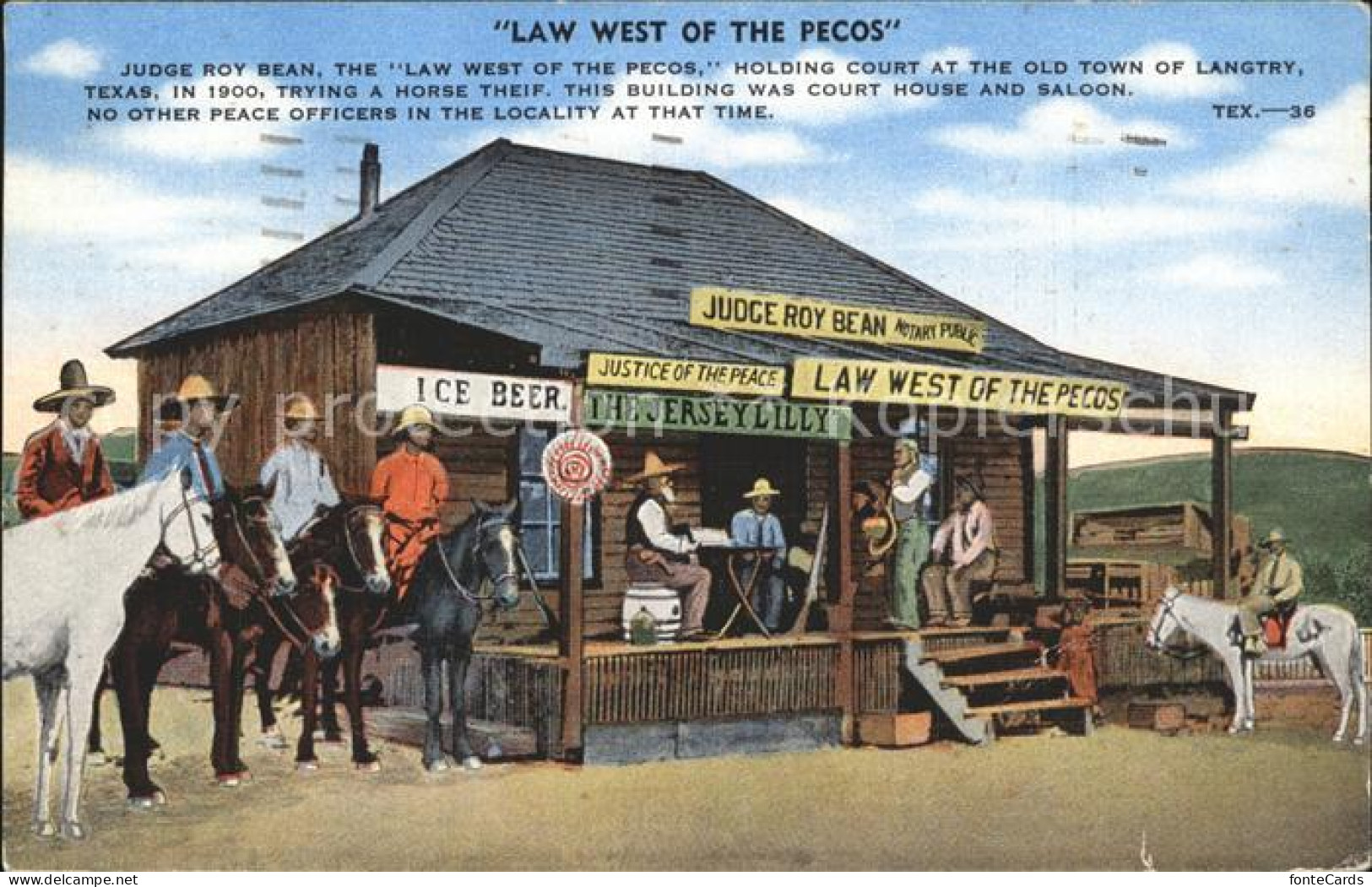 11705668 Pecos_Texas Law West Pferde Reiter - Autres & Non Classés