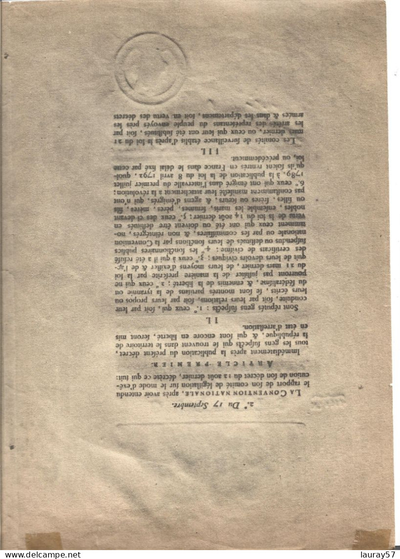 DÉCRETS N°. 1553. DE L.A CONVENTION NATIONALE ÉCOLE DE GARÇONS NILVANGE - Wetten & Decreten