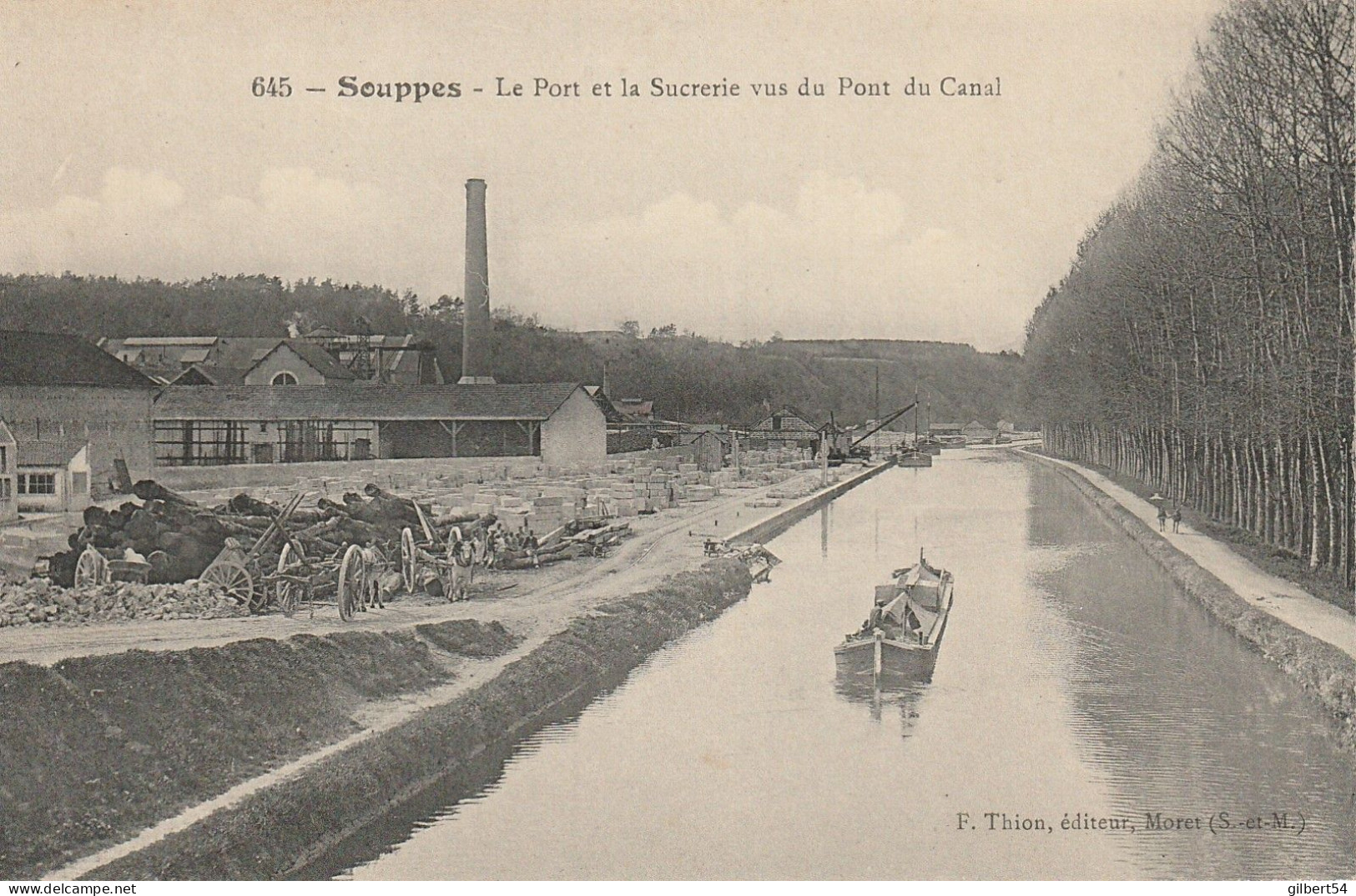 SOUPPES - 76- Le Pont Et La Sucrerie Vue Du Pont Du Canal. - Souppes Sur Loing