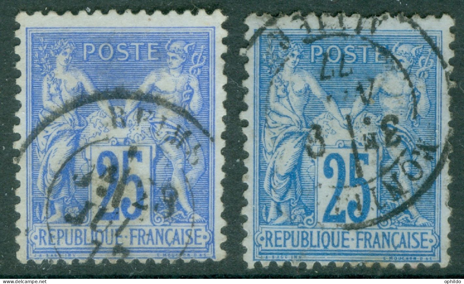 France  78 Et 79  Ob B/TB    Voir Scan Et Description   - 1876-1898 Sage (Type II)