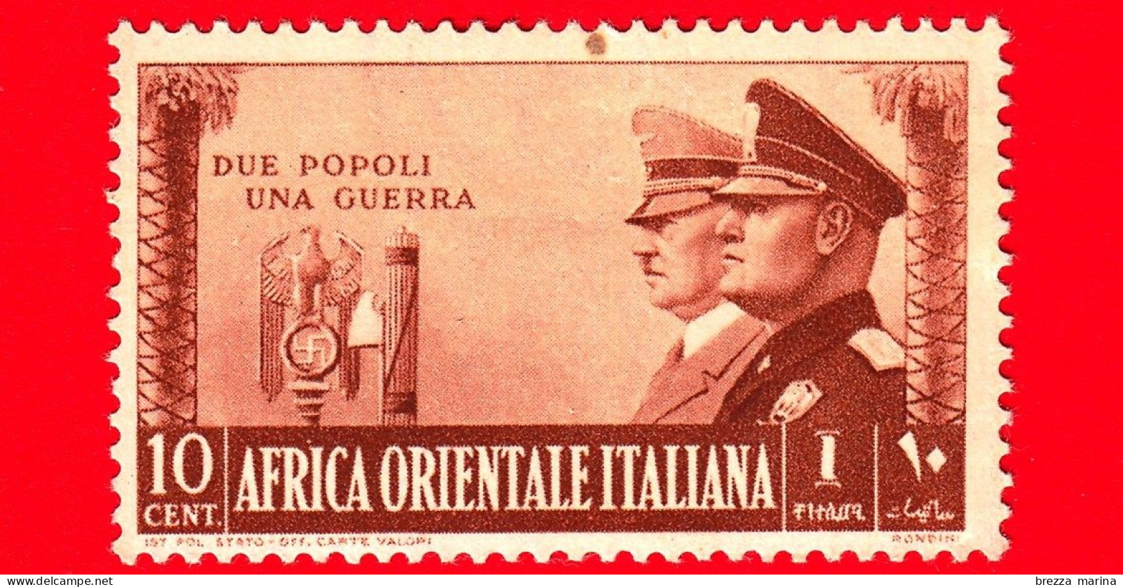 Nuovo - ML - ITALIA - AOI - 1941 - Alleanza Italo-tedesca - Hitler E Mussolini - Stemmi - Due Popoli, Una Guerra - 10 - Afrique Orientale Italienne