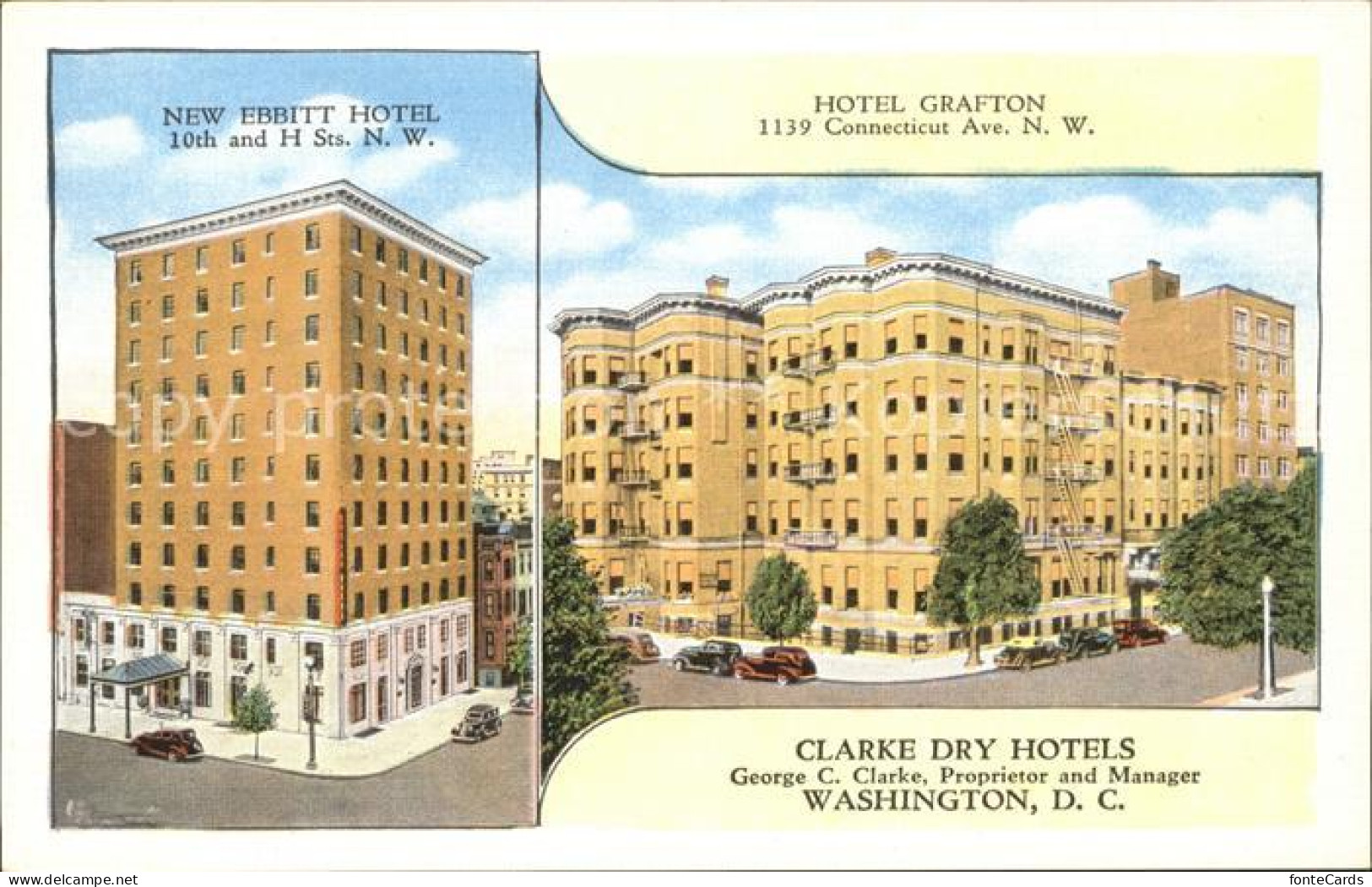 11705552 Washington DC New-Ebbitt-Hotel And Hotel-Grafton Cars  - Washington DC