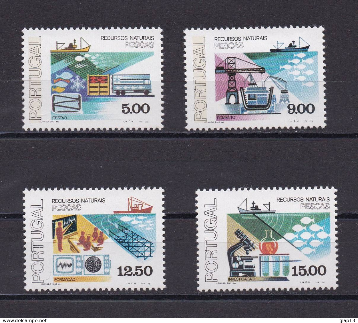 PORTUGAL 1978 TIMBRE N°1393/96 NEUF** LA PECHE - Unused Stamps