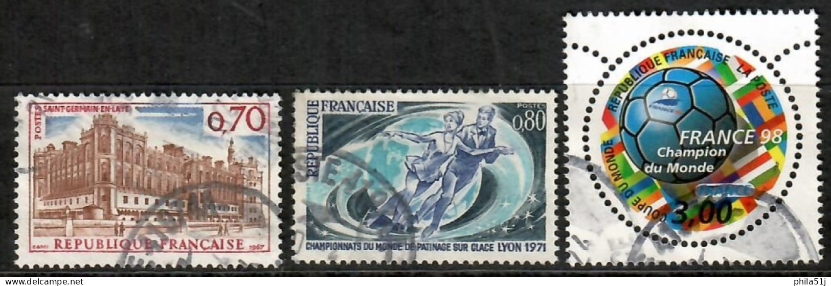 FRANCE 1967/1971/1998--- N°1501/1665/3170---OBL VOIR SCAN - Usati