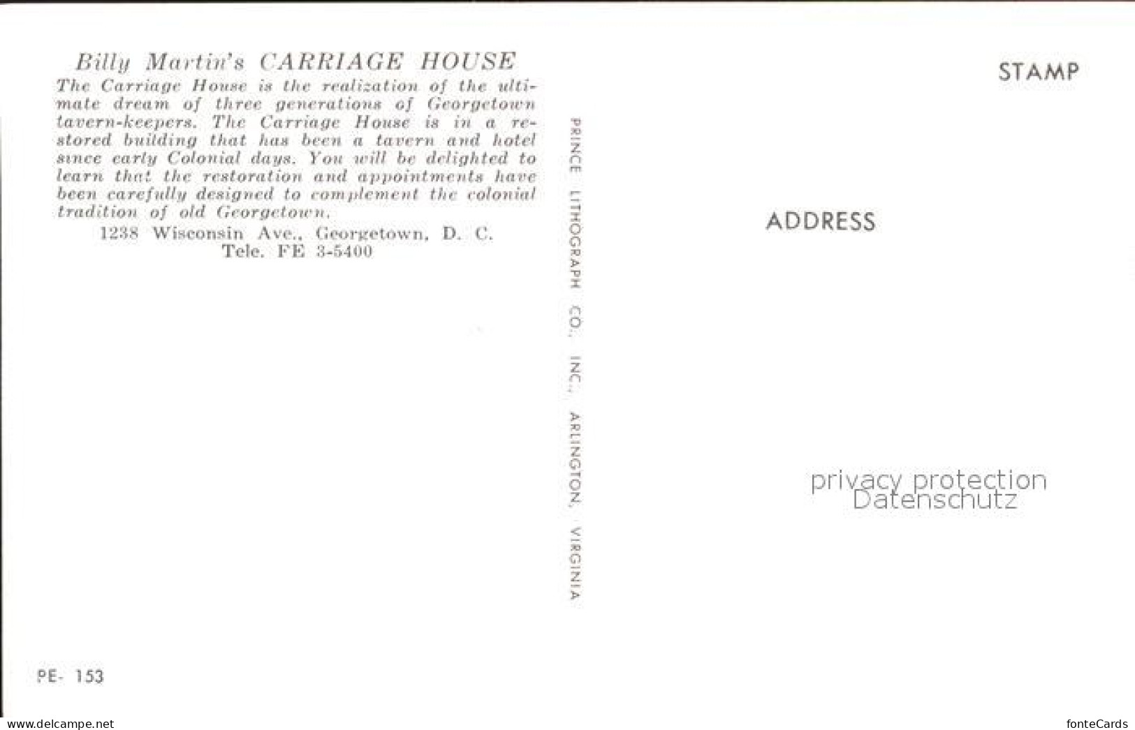 11705325 Georgetown Billy Martins Carriage House Restaurant Georgetown - Washington DC