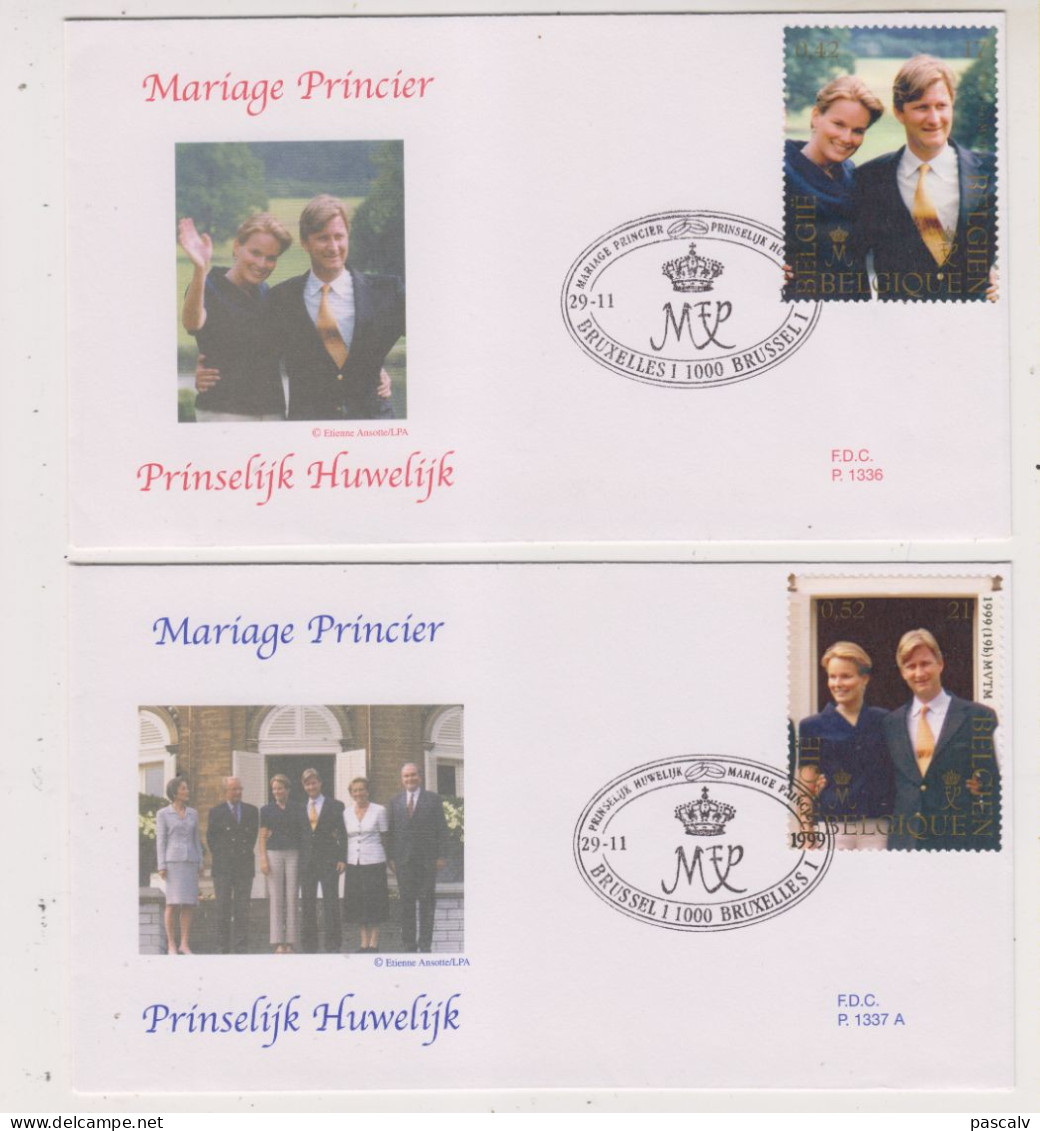 FDC 1336 - 1337A COB 2856 / 2857 Famille Royale Le Mariage Princier - 1991-2000