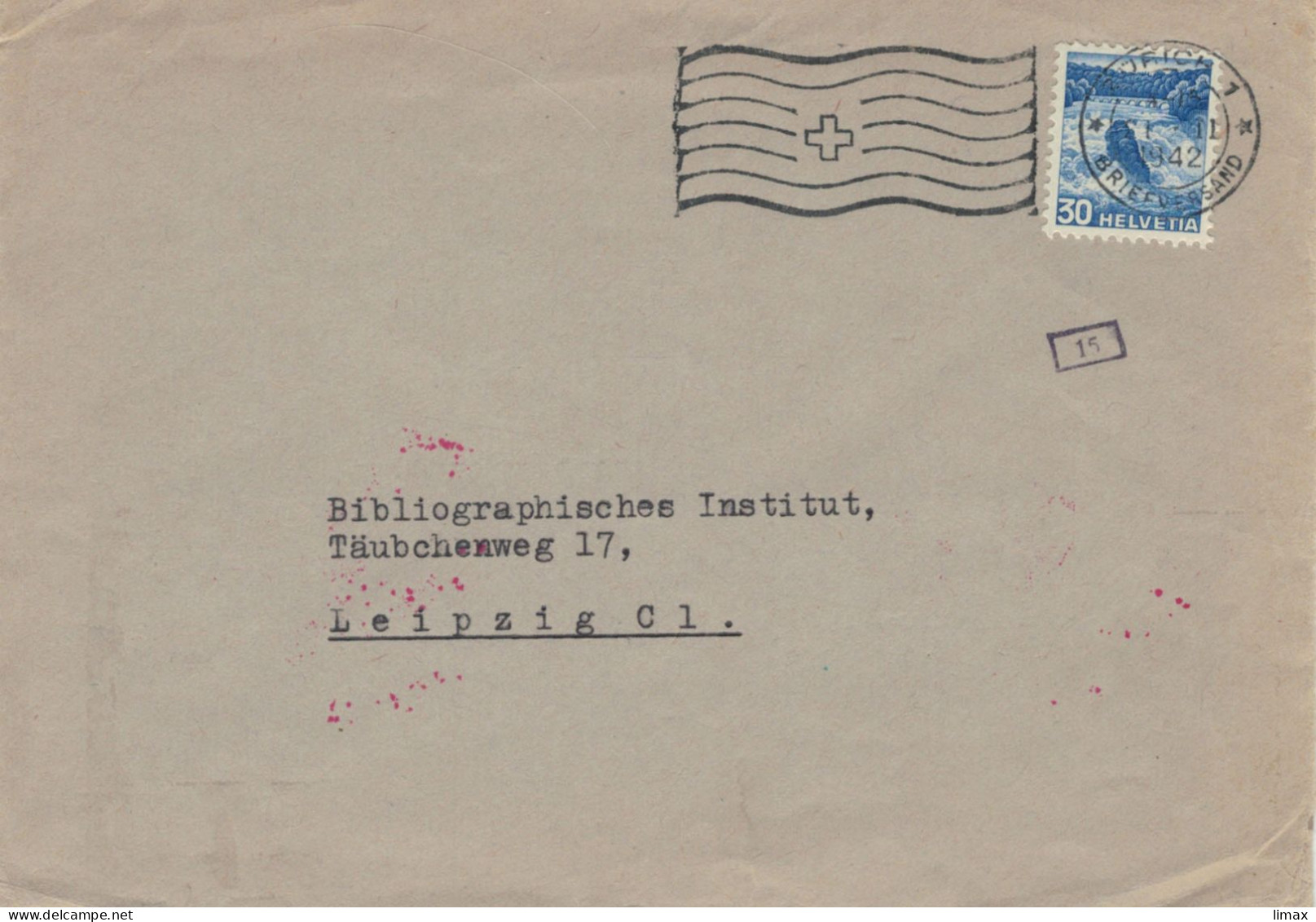 Atlantis Verlag Zürich Briefversand 1942 > Bibliographisches Institut Leipzig - Zensur OKW - Lettres & Documents
