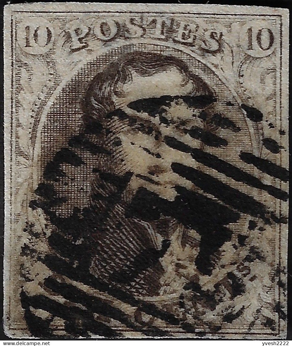 Belgique 1858 COB 10A, 10 C Léopold Ier Médaillon Arrondi. Oblitération P 73 De Liège (ou 75 ??).  Retouche ?? - 1858-1862 Medaillons (9/12)