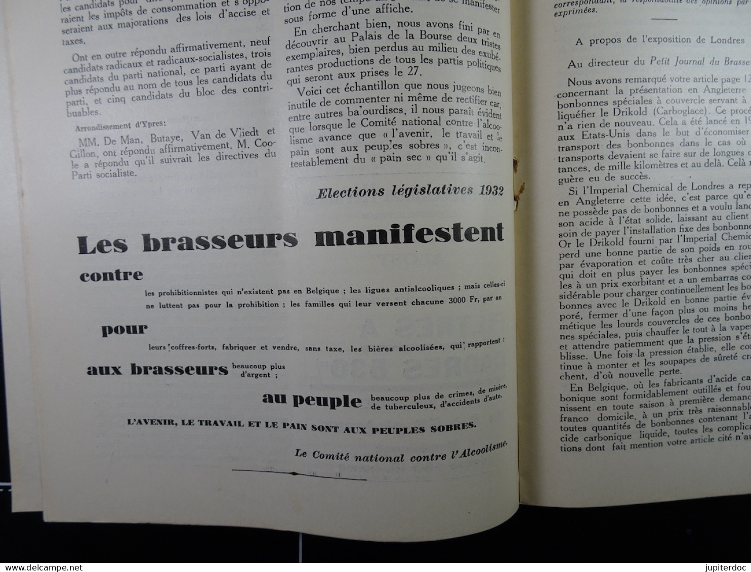 Le Petit Journal Du Brasseur N° 1701 De 1932 Pages 1270 à 1292 Brasserie Belgique Bières Publicité Matériel Brassage - 1900 - 1949