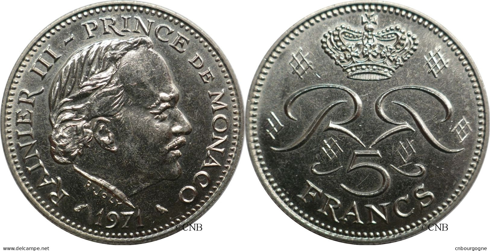 Monaco - Principauté - Rainier III - 5 Francs 1971 - TTB+/AU50 - Mon6648 - 1960-2001 Franchi Nuovi