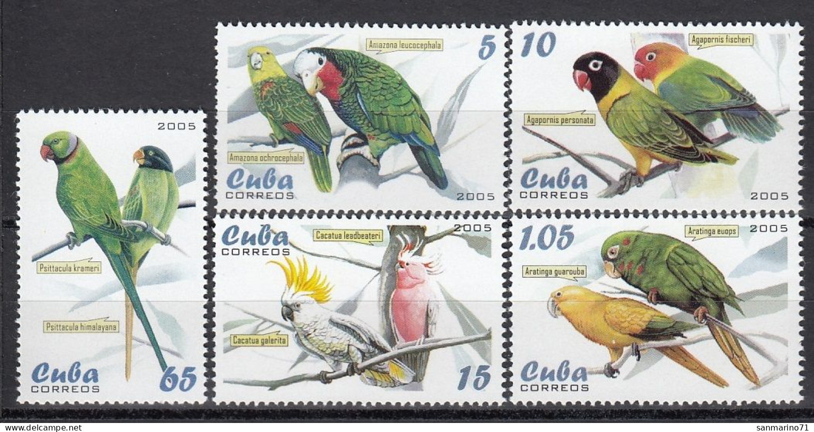 CUBA 4679-4683,unused - Papegaaien, Parkieten