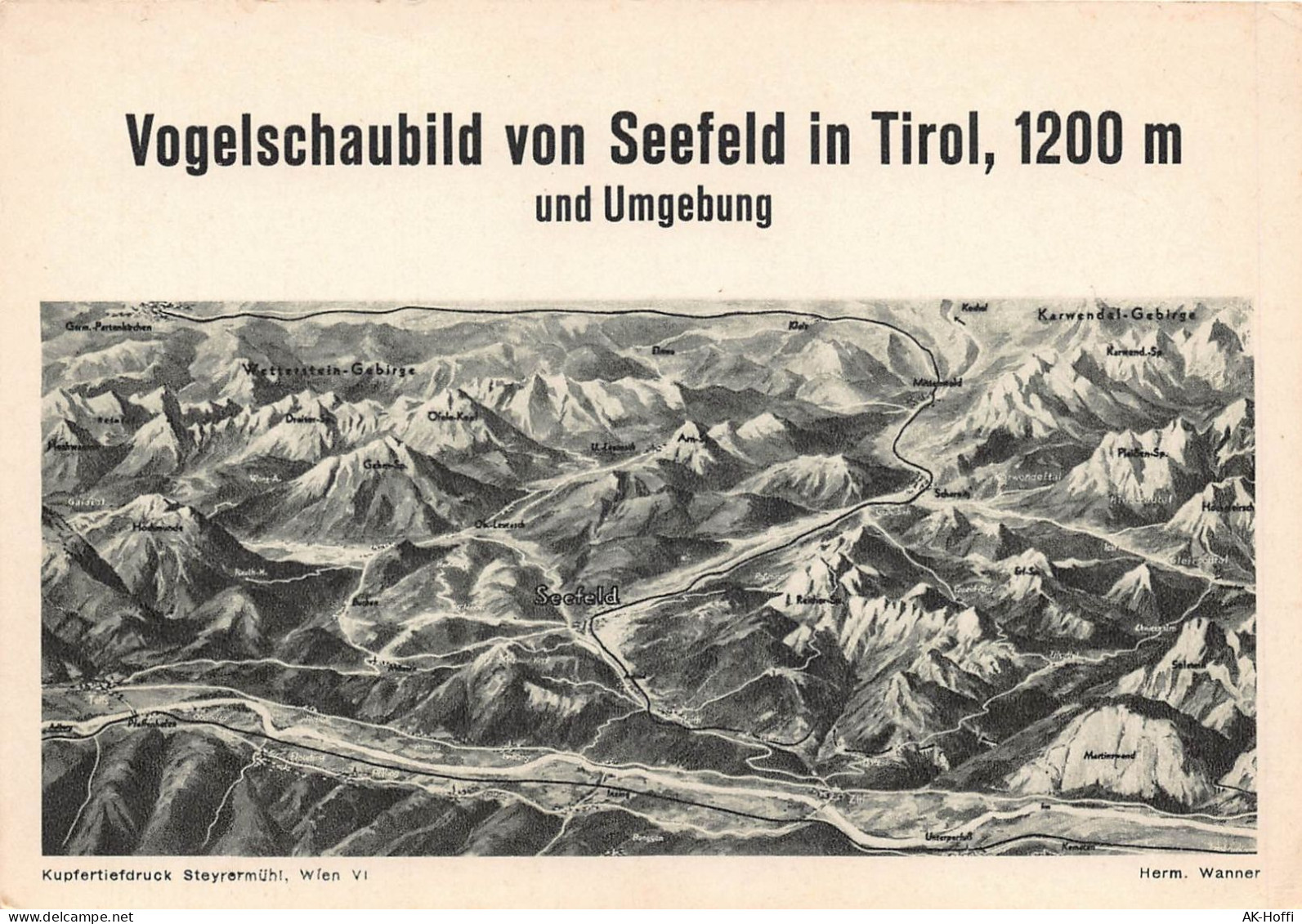 Vogelschaubild Von Seefeld In Tirol, 1200 M Und Umgebung - Seefeld