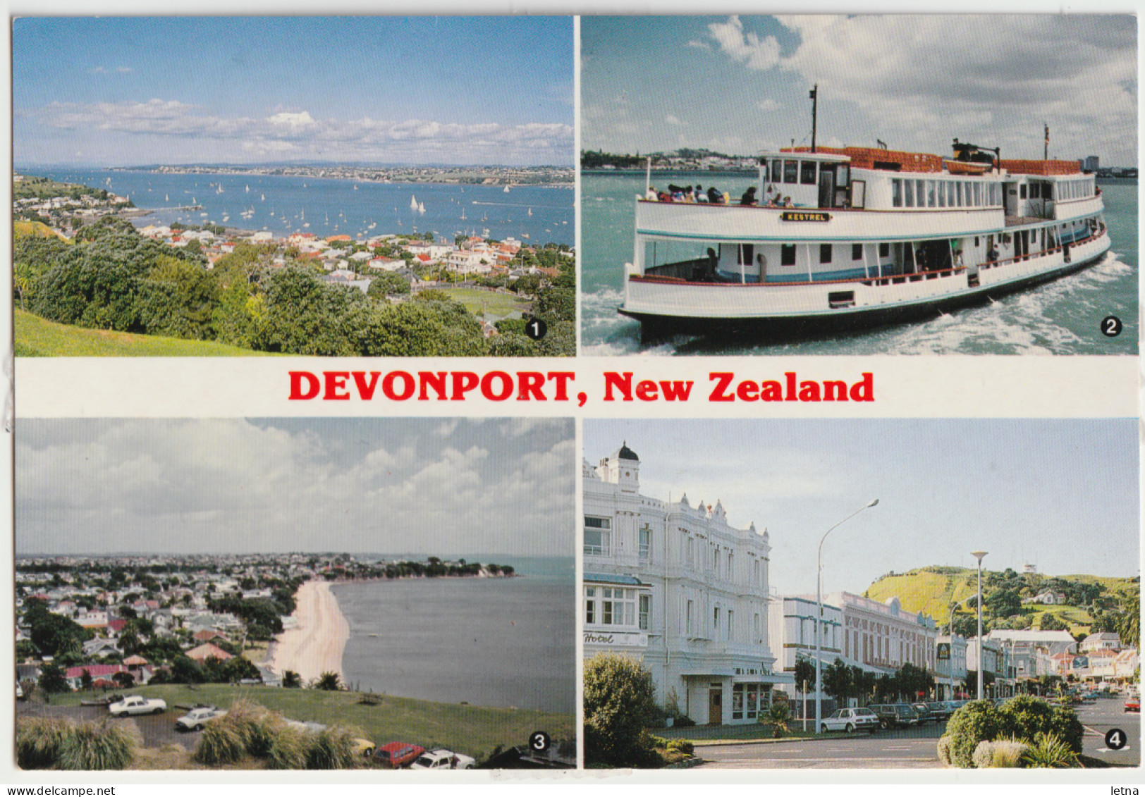 NEW ZEALAND NZ Ferry Scenic Multiviews DEVONPORT AUCKLAND Tiki P3179 Postcard C1990s - Neuseeland