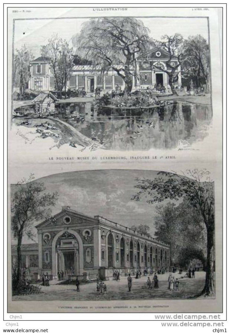 Orangerie Du Luxembourg - Nouveau Musée Du Luxembourg -  Page Original - 1886 - Historische Documenten