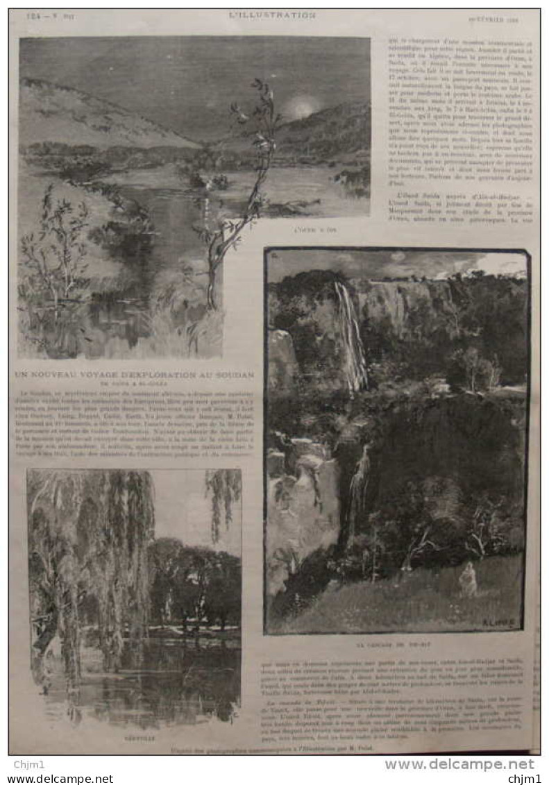 Voyage D'exploration Au Soudan - Géryville - Cascade De Tif-Rit - Page Original - 1886 - 1 - Documents Historiques