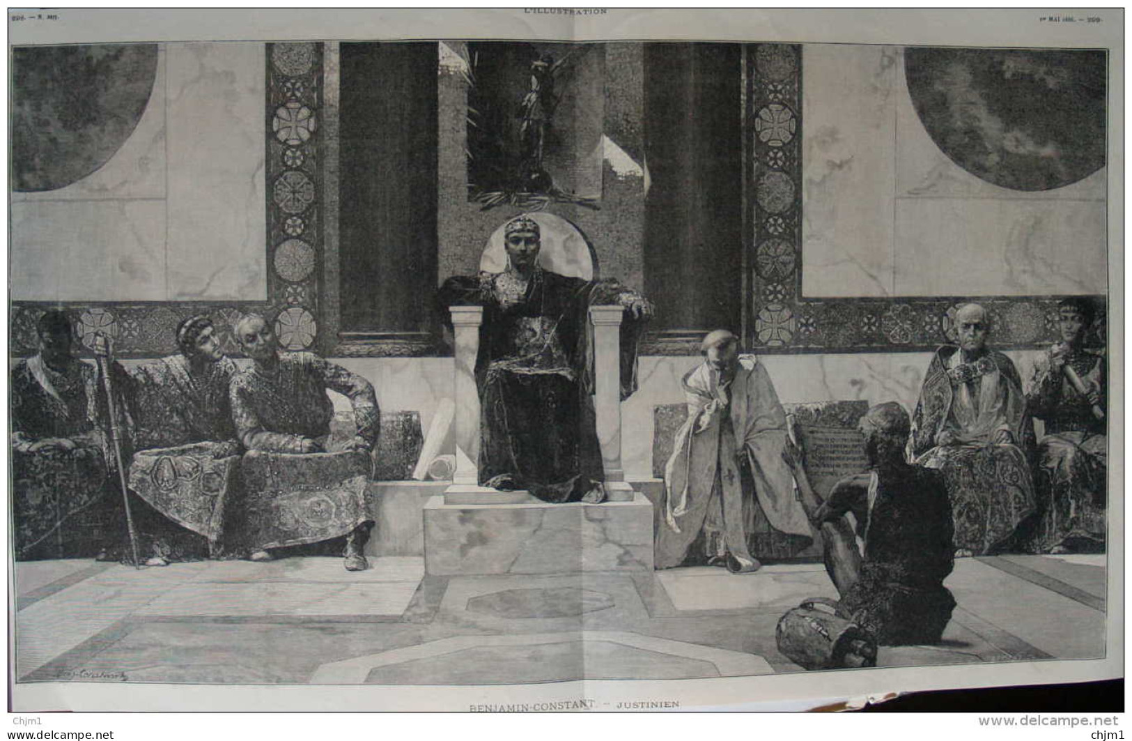 Benjamin Constant "Justinien" - Page Original  1886 - Documents Historiques