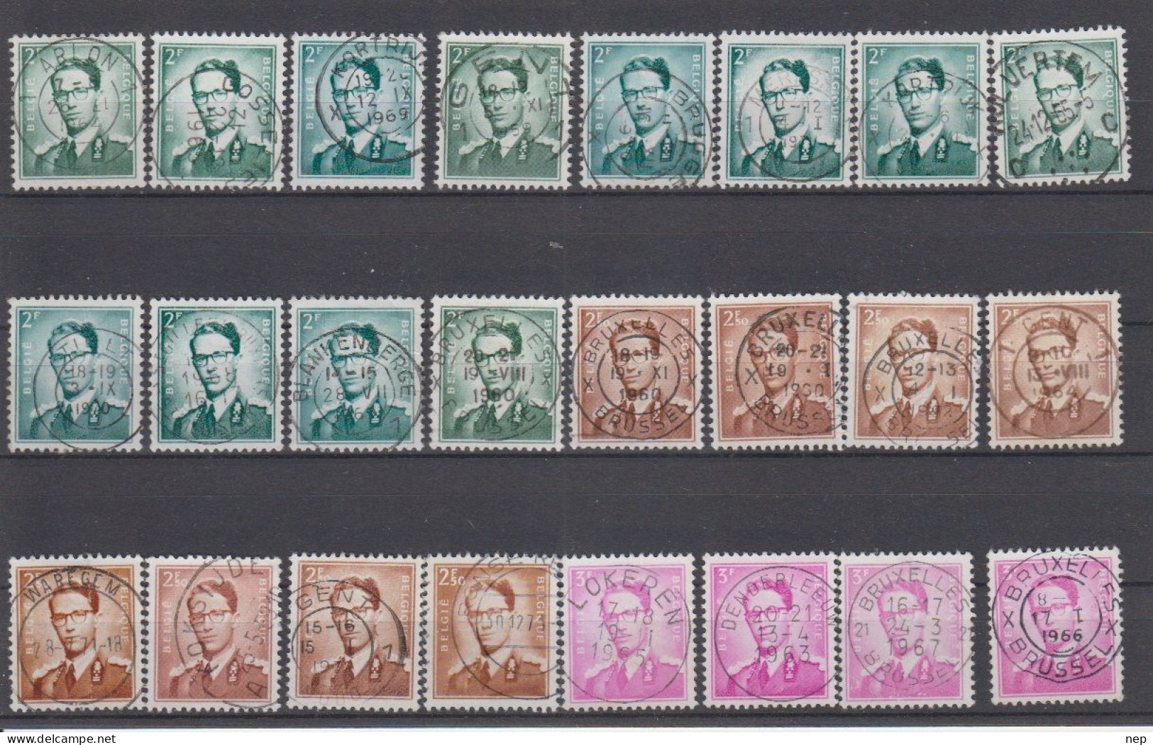 BELGIË - OBP -  1953/72 - Centrale Afstempeling - Gest/Obl/Us - 1953-1972 Brillen