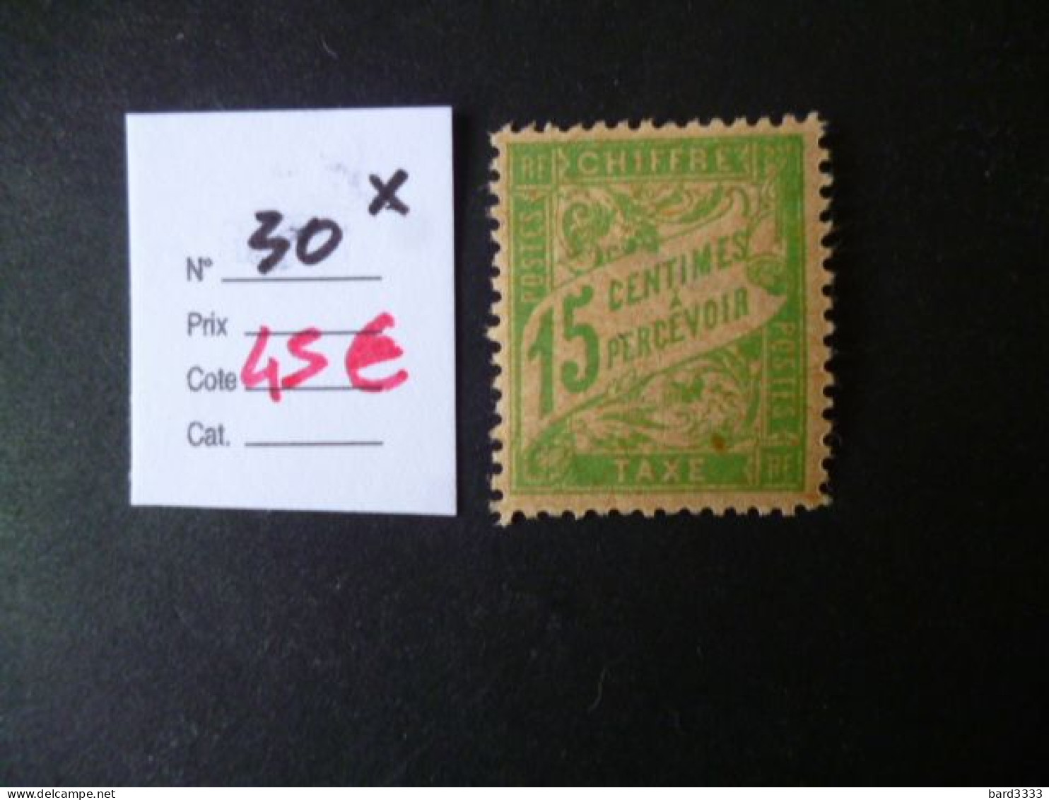 Timbre France Neuf * Taxe N° 30 Cote 45 € - 1859-1959 Neufs