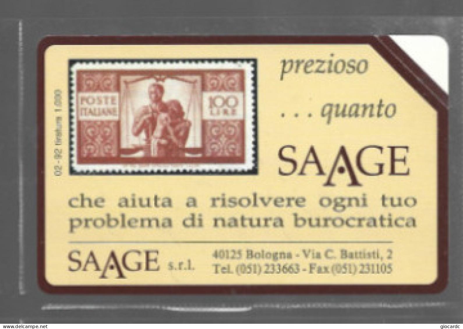 TELECOM ITALIA  (PERIODO SIP)  OMAGGIO PRIVATE -  C. & C. 3163 - SAAGE: DEMOCRATICA  - NUOVE ** - Privées - Hommages