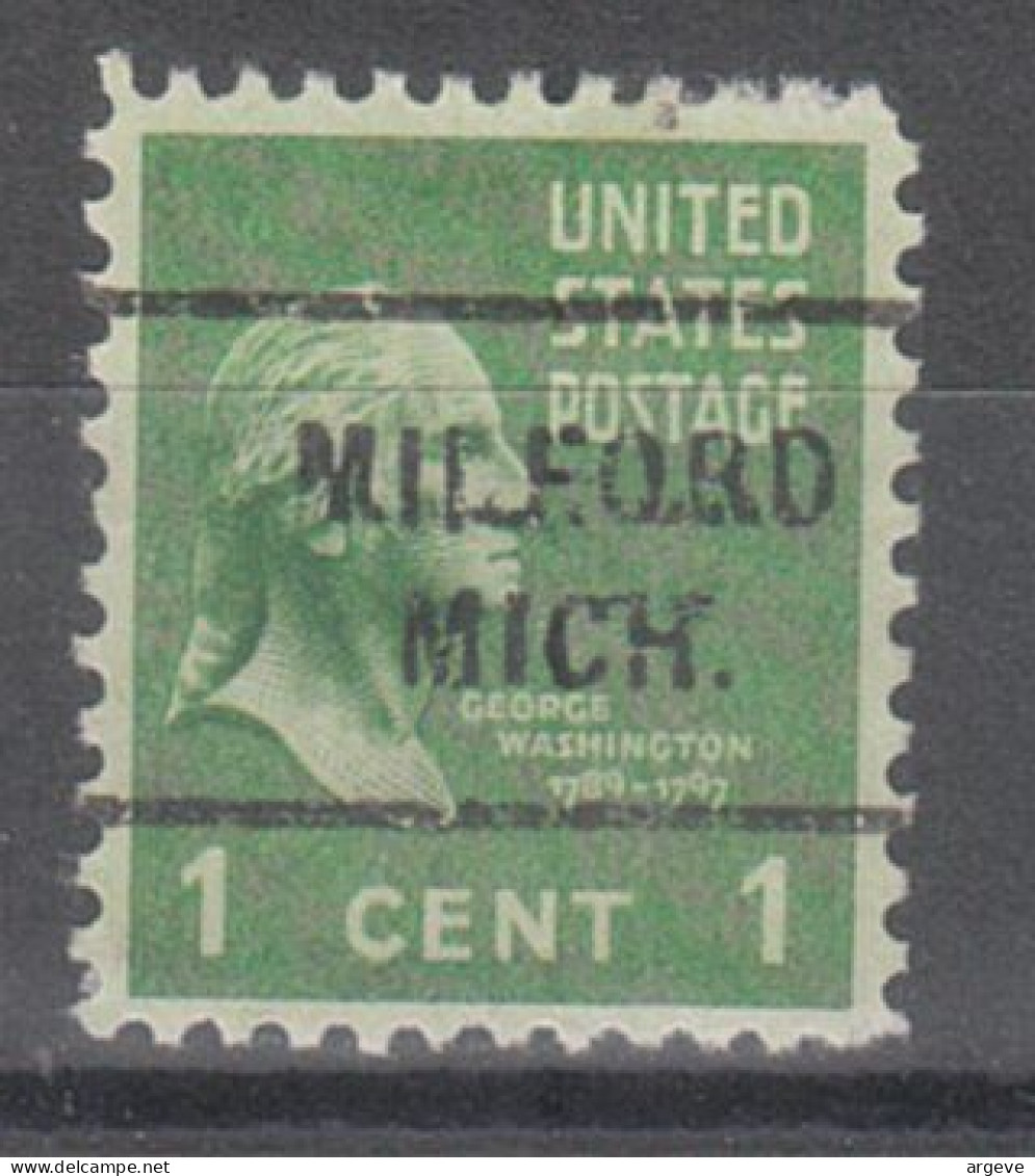 USA Precancel Vorausentwertungen Preo Locals Michigan, Milford 712 - Préoblitérés