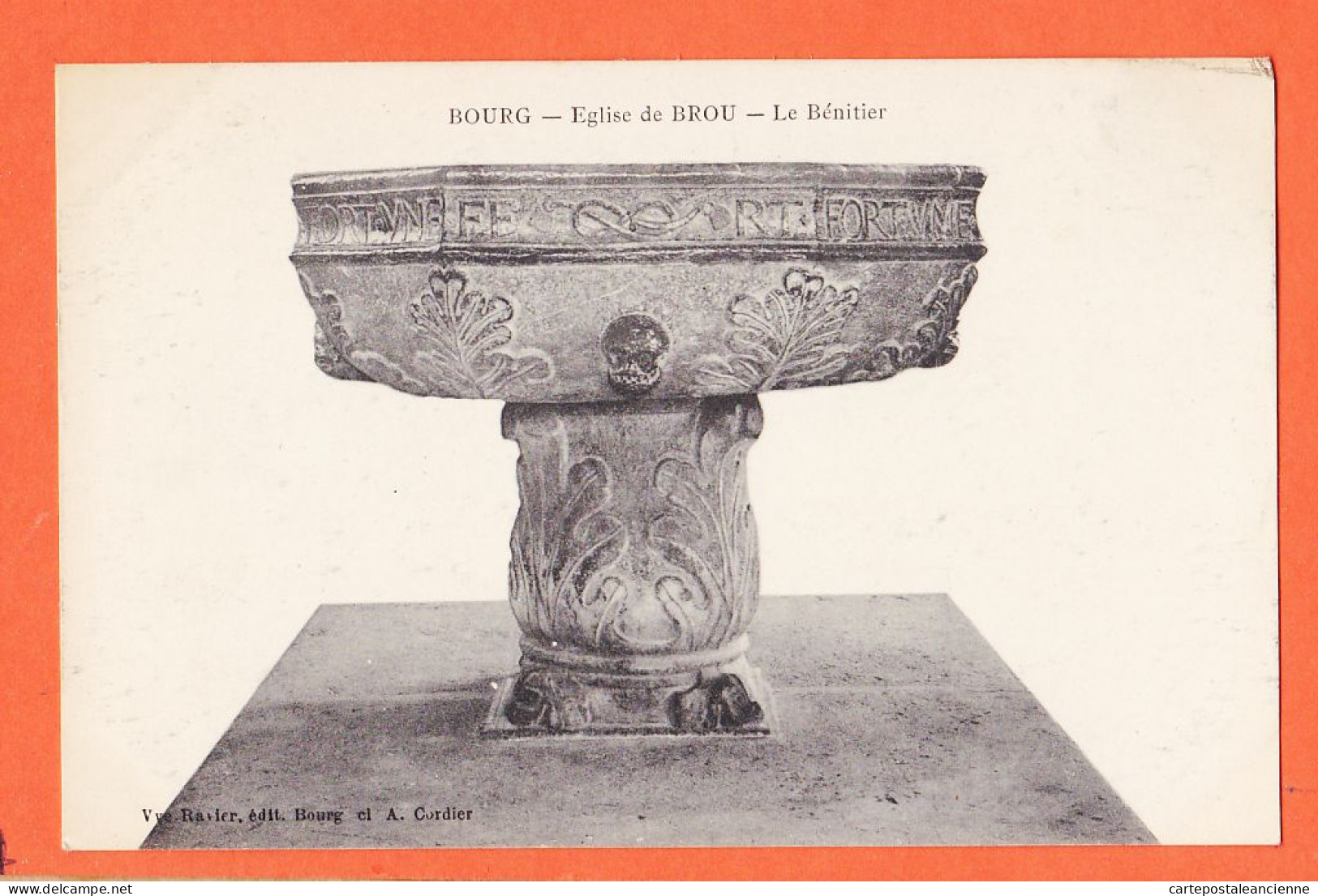 22483 / ⭐ Etat Parfait - BOURG-en-BRESSE 01-Ain Eglise De BROU Le Bénitier 1910s Edition Veuve RAVIER Et CORDIER - Brou Church