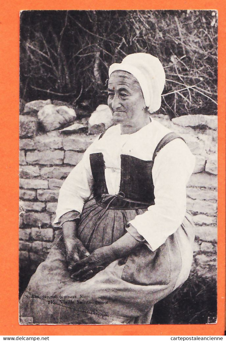 22376 / ⭐ Ethnic 17-SAINTES Vieille Femme SAINTONGEOISE 1910s THIRIAT 110 Pour ALIX Papeterie-Tabac-Journaux Niort - Saintes
