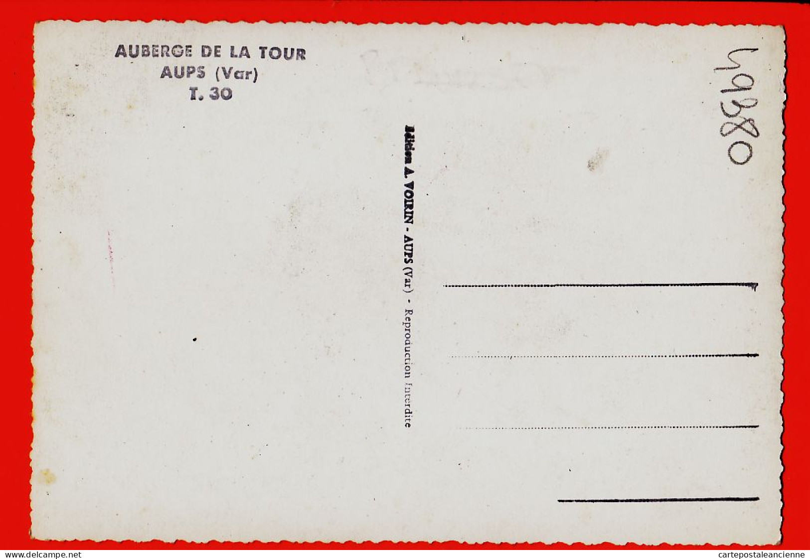 22441 / ⭐ ♥️ Peu Commun AUPS 83-Var Auberge LA TOUR Façade Côté Cour Intérieure 1950s Photo-Bromure VOIRIN T.30 - Aups