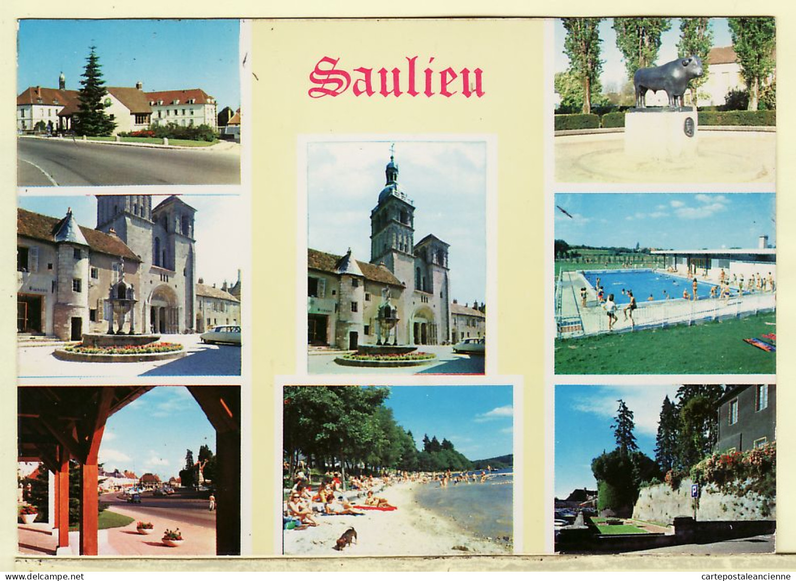 22182 / ⭐ SAULIEU 21-Cote-d'Or Piscine Plage Place Taureau Multivues CPM écrite 1976 - Editions NIVERNAISES 75.049 - Saulieu
