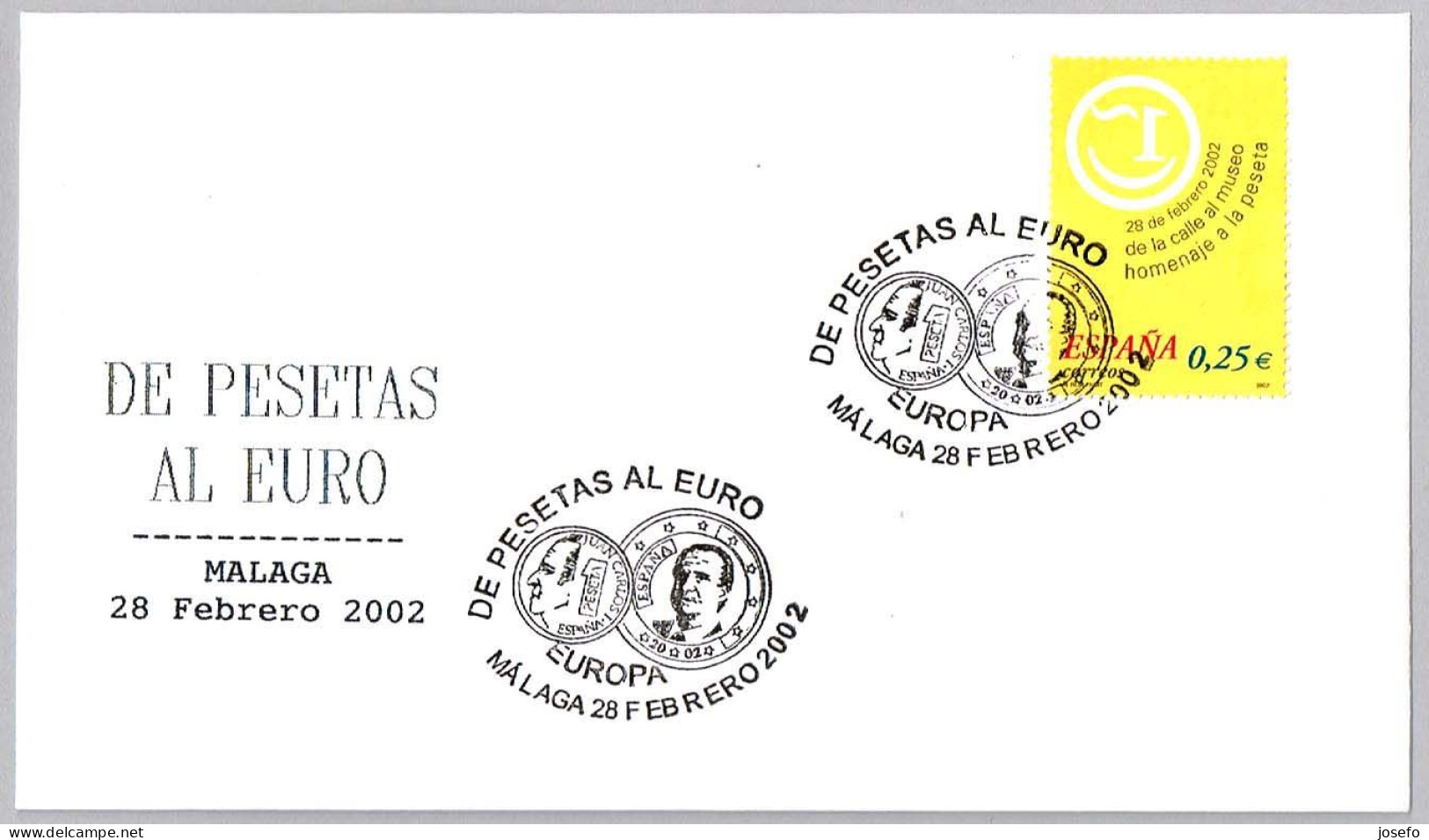 DE PESETAS AL EURO. Malaga, Andalucia, 2002 - Münzen