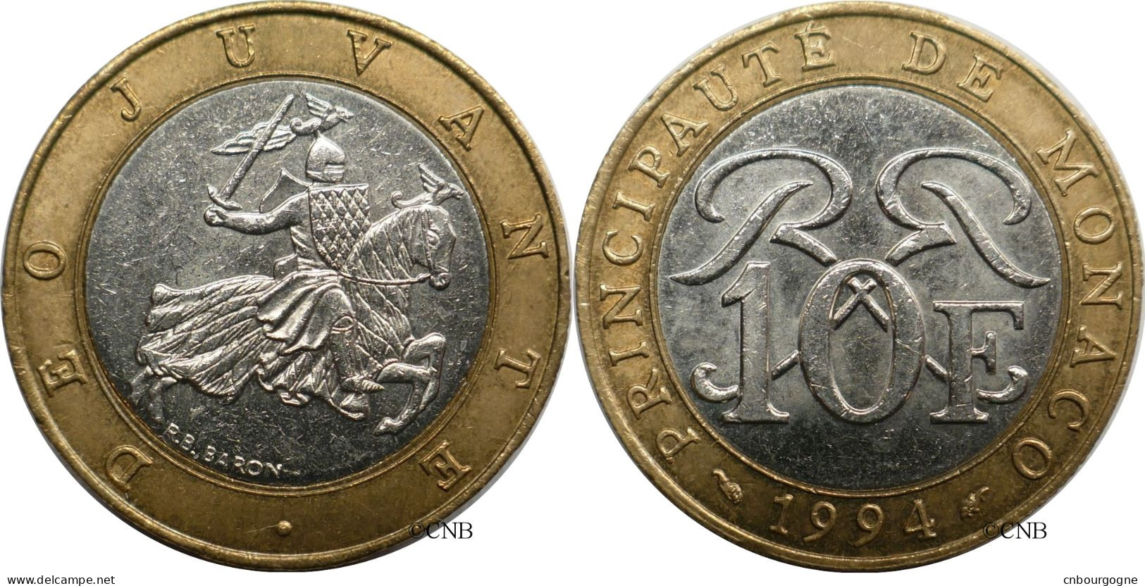 Monaco - Principauté - Rainier III - 10 Francs 1994 - TTB+/AU50 - Mon6663 - 1960-2001 New Francs