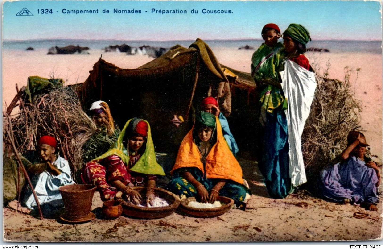 ALGERIE - Un Campement, Preparation Du Couscous - Escenas & Tipos