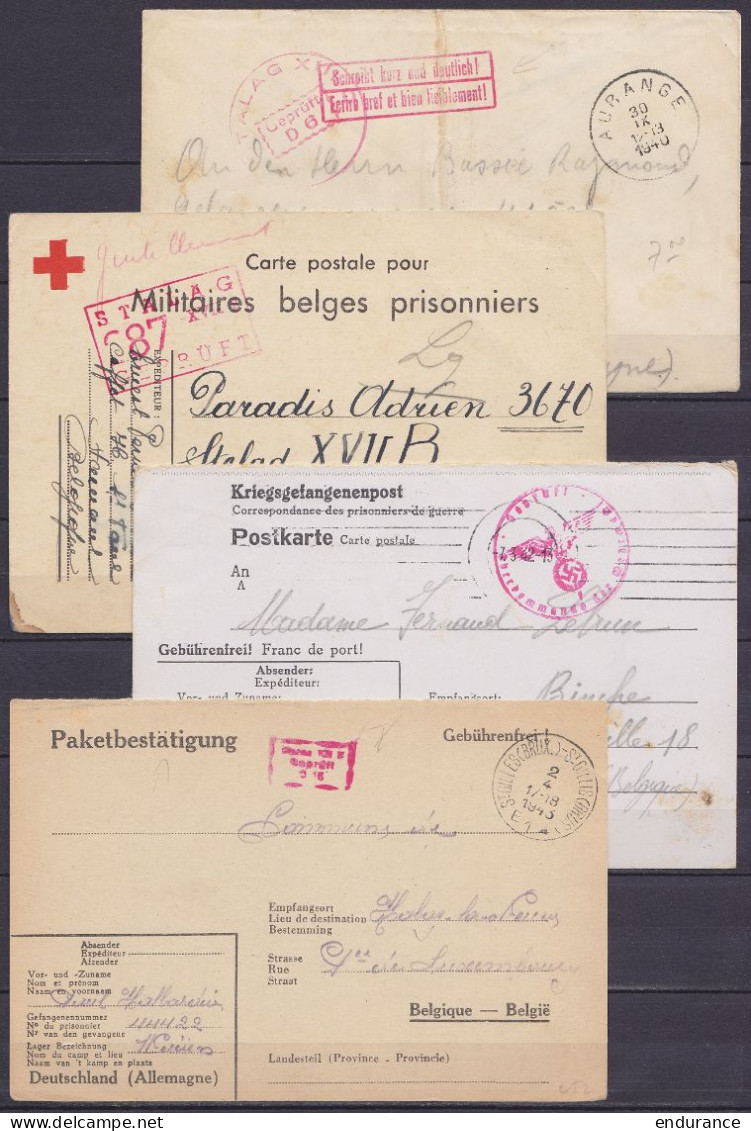 Lot De 70 Courriers De/pour Prisonniers "Kriegsgefangenenpost" Postkarte - 1940 à 1944 Diverses Destination : FLOREFFE,  - Guerra 40 – 45 (Cartas & Documentos)