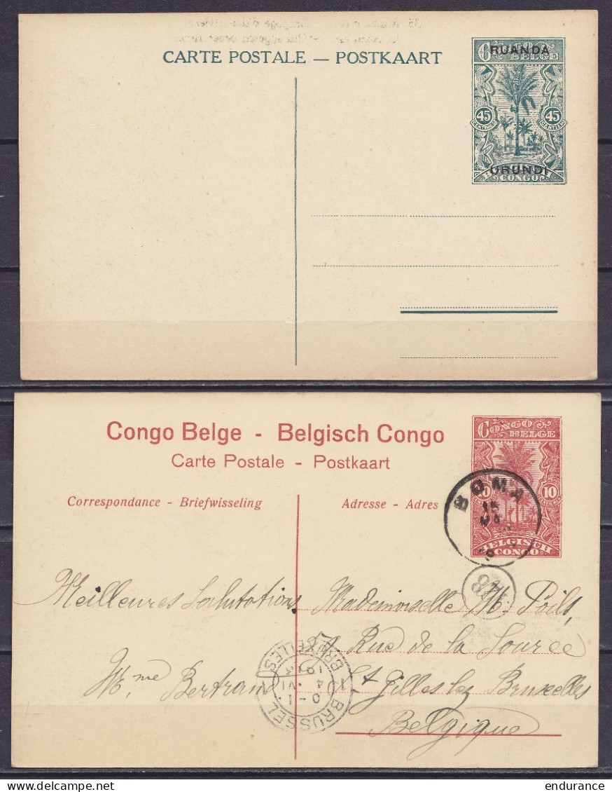 Congo Belge & Ruanda-Urundi - EP CP 10c Rouge Càd BOMA /15 MAI 1913 Pour St-GILLES Bruxelles + EP CP 45c Neuf - Briefe U. Dokumente