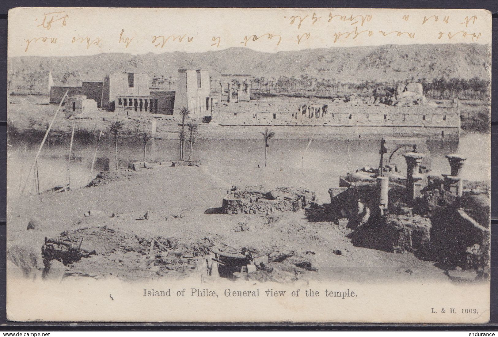 Soudan - CP Egypte "Island Of Philae" Affr 2x 2mil. Càpt KARTOUM /17.1.1890 Pour BIGGAR Ecosse - Soudan (1954-...)