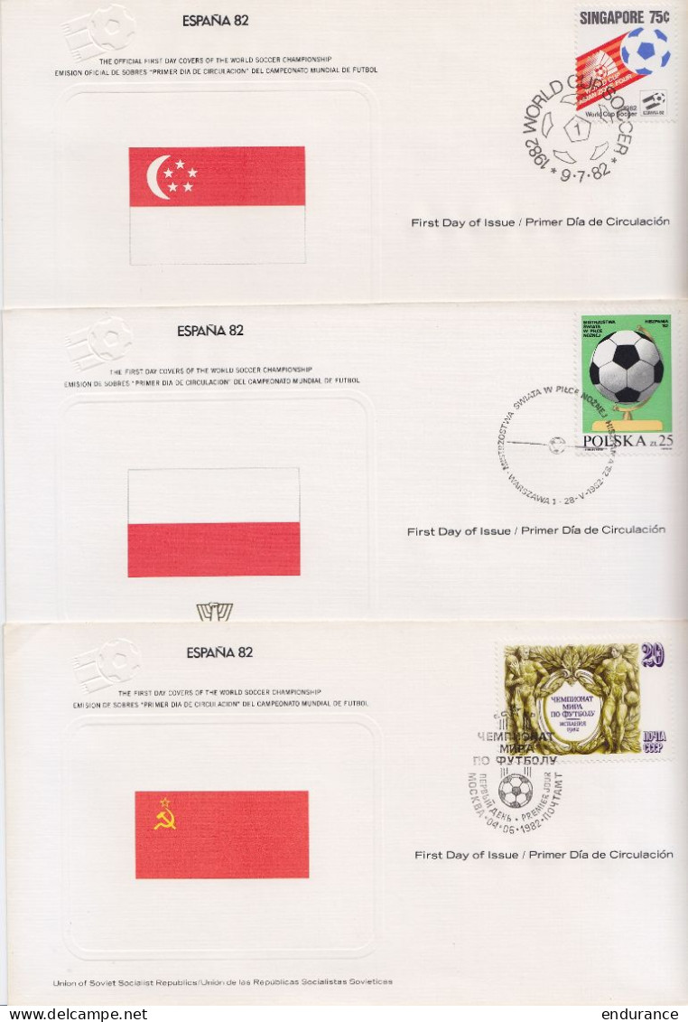 Coupe du Monde de football España 1982 - collection de 27 FDC pays divers