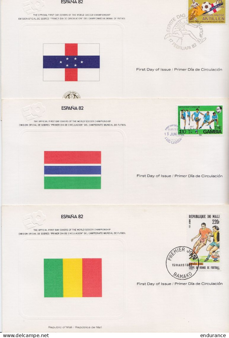 Coupe du Monde de football España 1982 - collection de 27 FDC pays divers