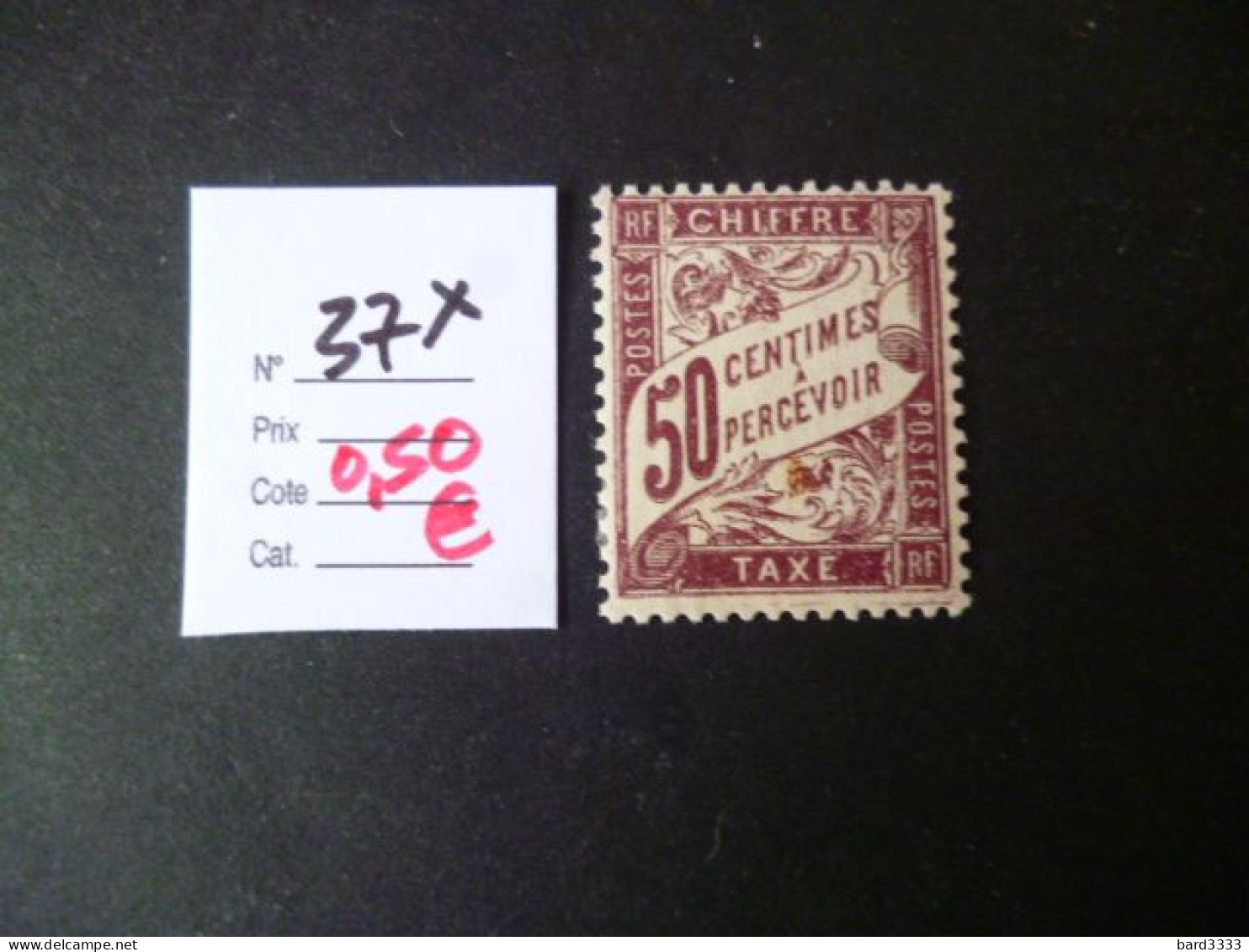 Timbre France Neuf * Taxe N° 37 Cote 0,50 € - 1859-1959 Postfris