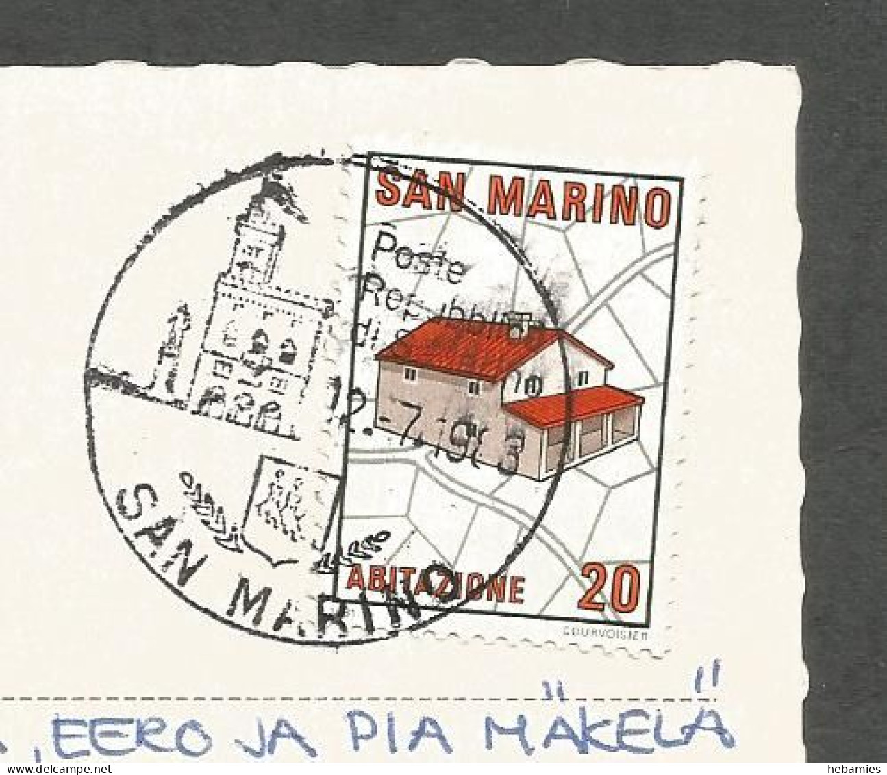 VIEW Of The TOWN - Special Stamped - SAN MARINO - - Saint-Marin
