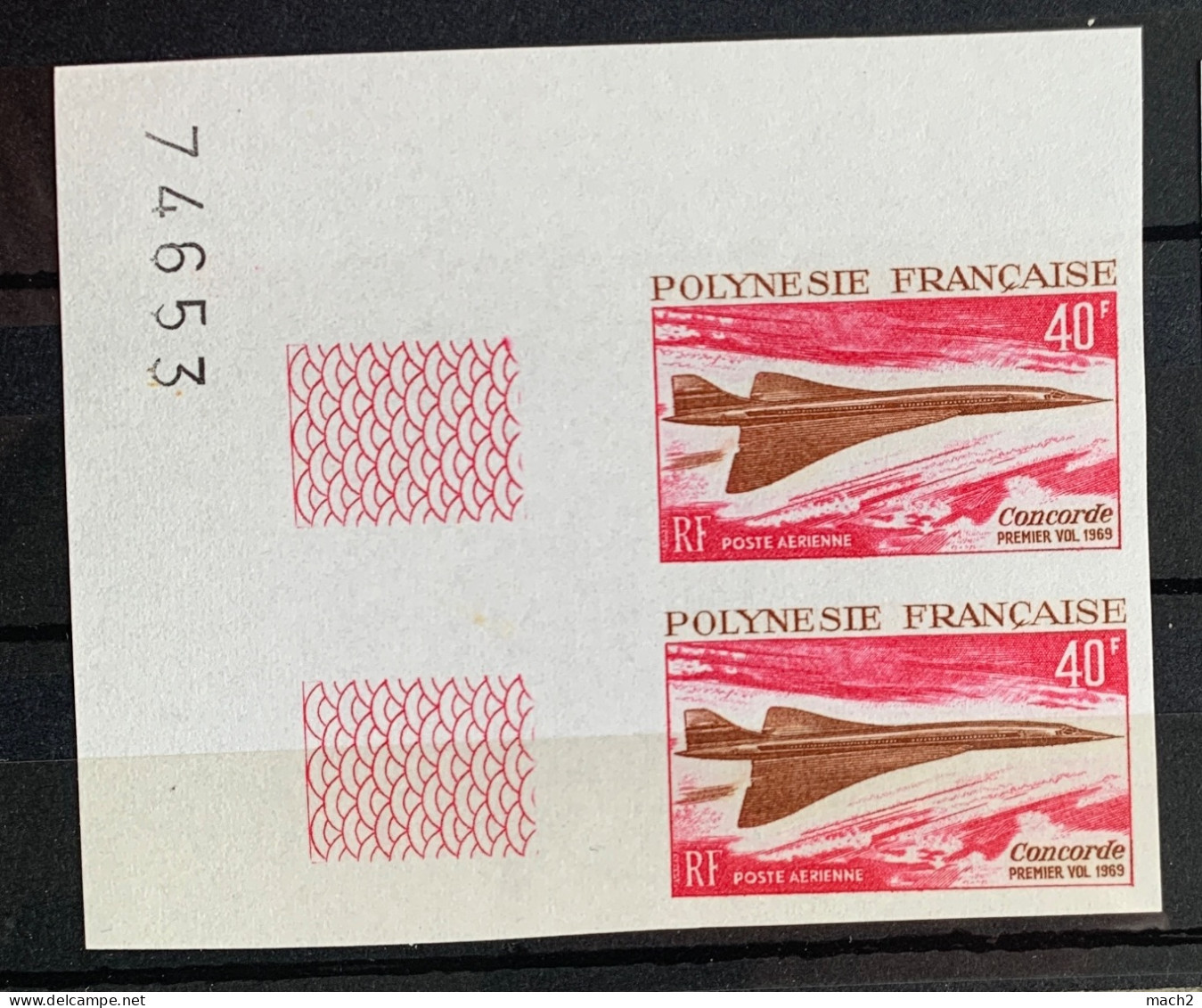 Paire Bord De Feuille Polynésie Française Concorde N° PA 27 ** ND NON DENTELÉ - MNH- Grand Luxe - Concorde