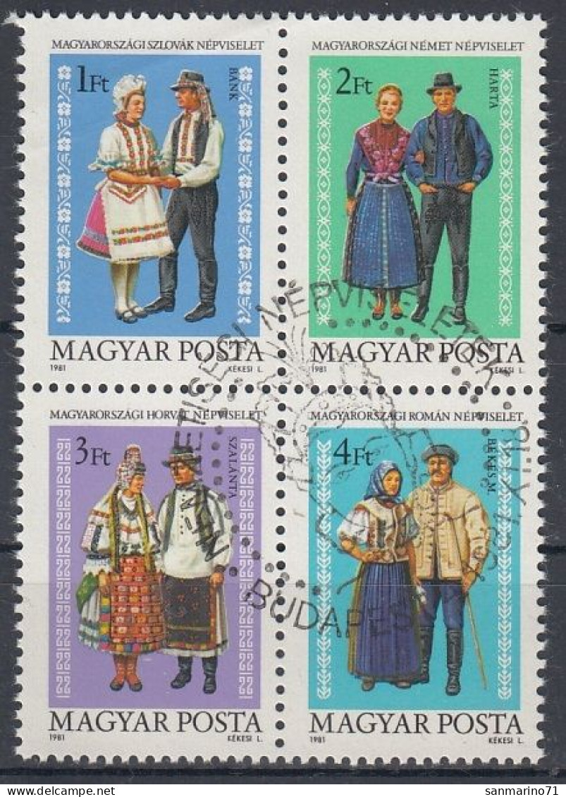 HUNGARY 3510-3513,used,falc Hinged - Costumes