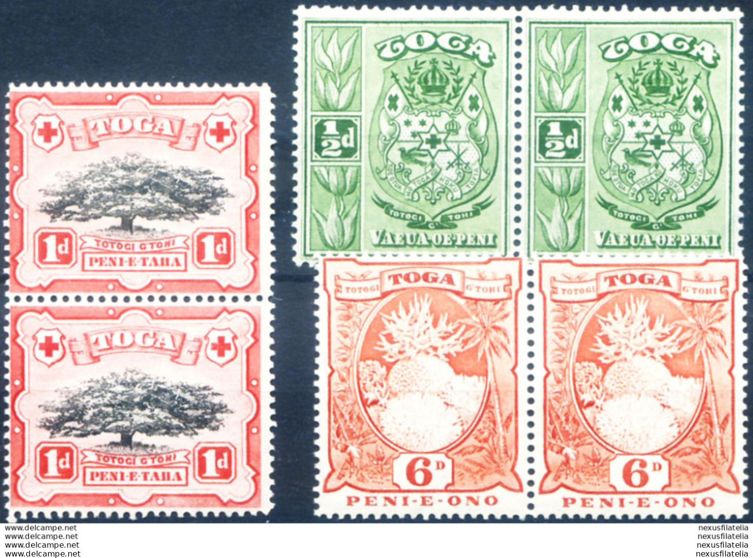 Definitiva 1897-1934. 3 Valori In Coppie. - Tonga (1970-...)