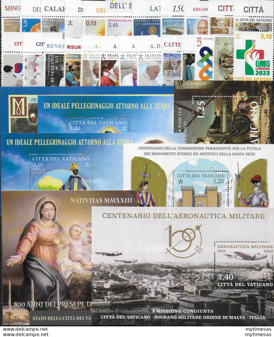2023 Vaticano Annata Completa 24v.+6MS+1 Booklet MNH - Other & Unclassified