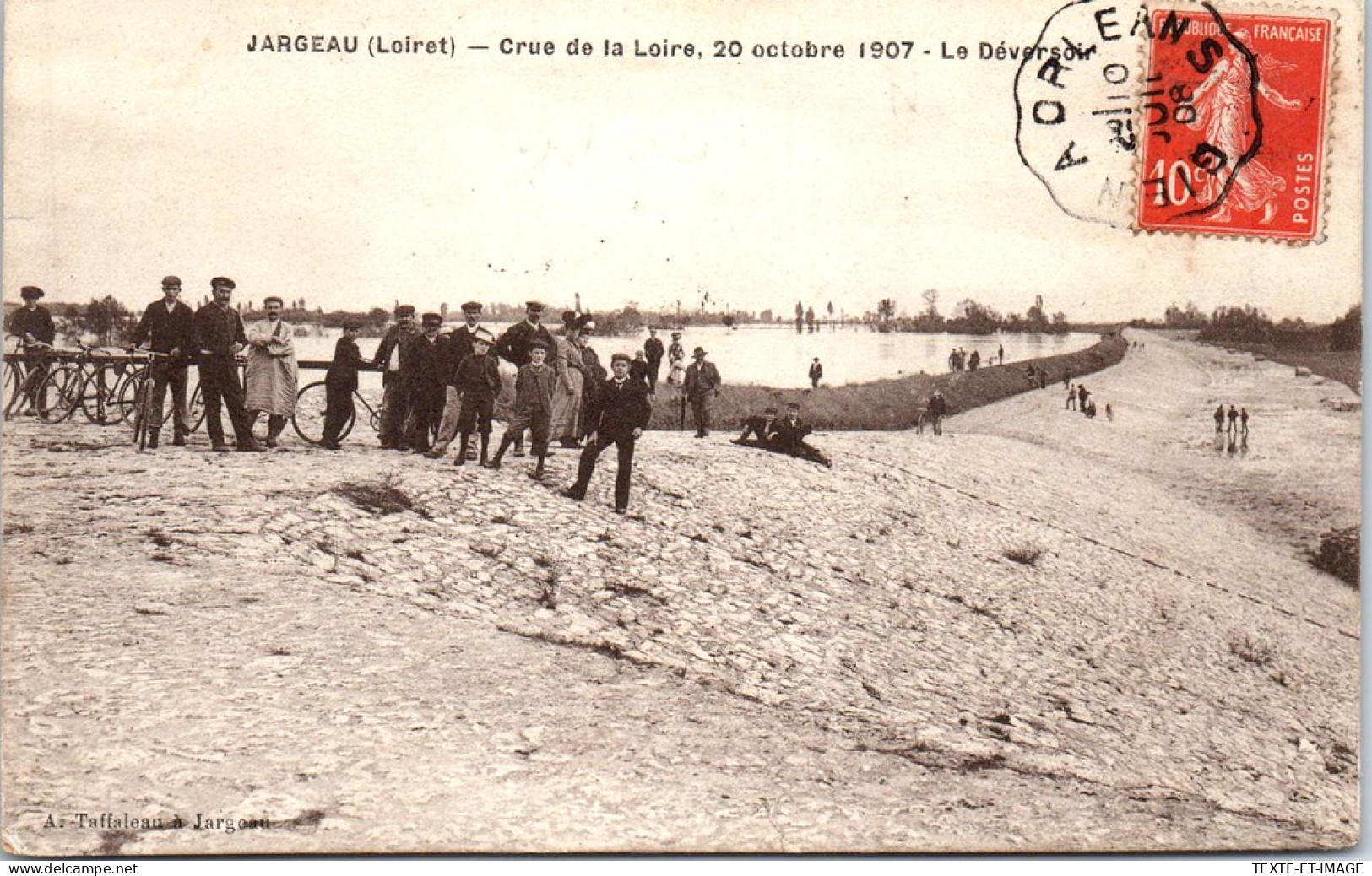 45 JARGEAU - Crue De Loire 1907, Le Deversoir  - Jargeau
