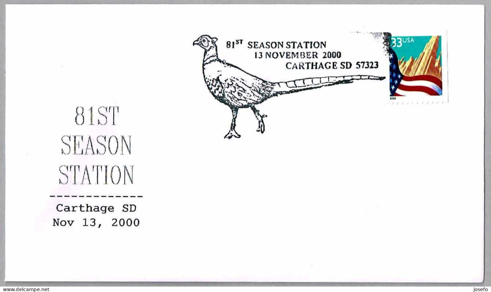 FAISAN - PHEASANT - Phasianus Colchicus. Carthage SD 2000 - Gallinacées & Faisans