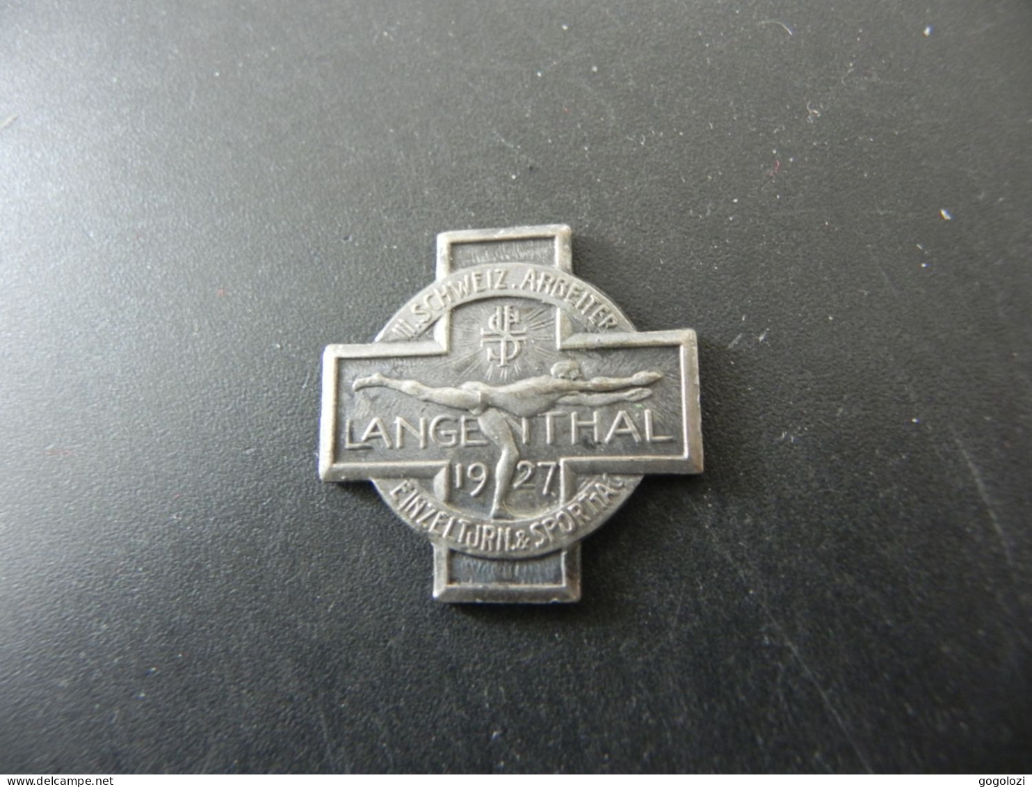 Old Badge Schweiz Suisse Svizzera Switzerland - Turnkreuz Langenthal 1927 - Ohne Zuordnung