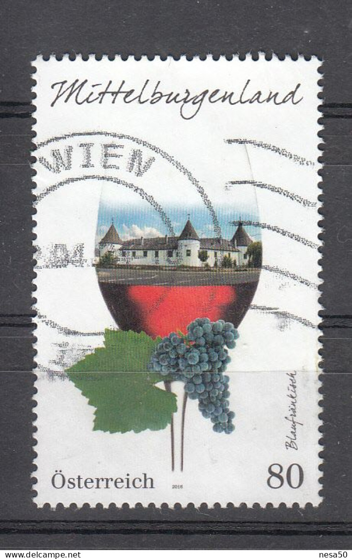Oostenrijk 2016 Mi Nr 3279, Mittelburgenland, Wijn - Used Stamps
