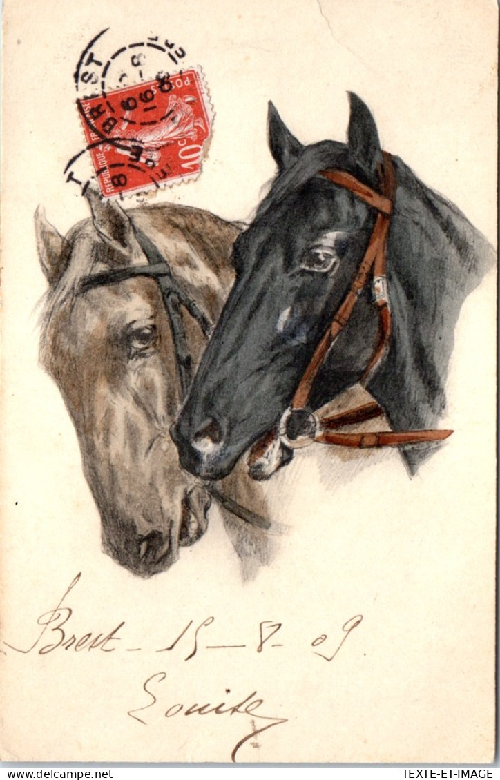 ANIMAUX - CHEVAL - Medaillon De 2 Chevaux.  - Paarden