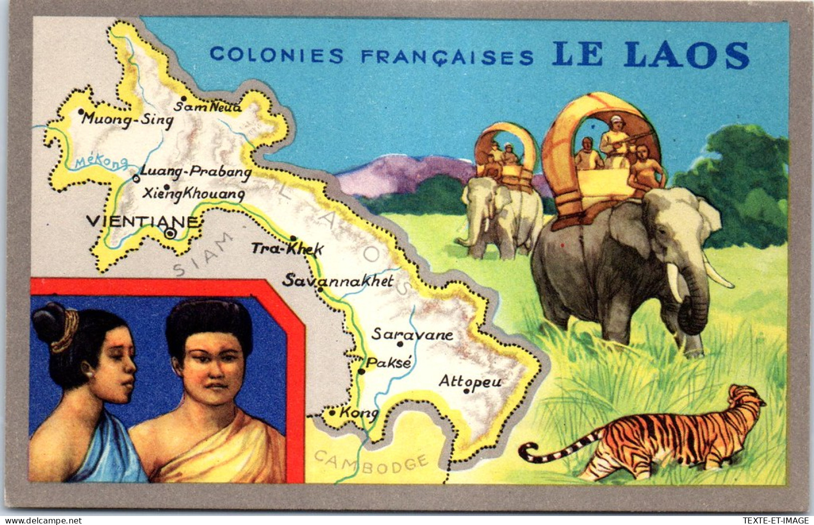 LAOS - Carte Souvenir (edition Lion Noir) - Laos